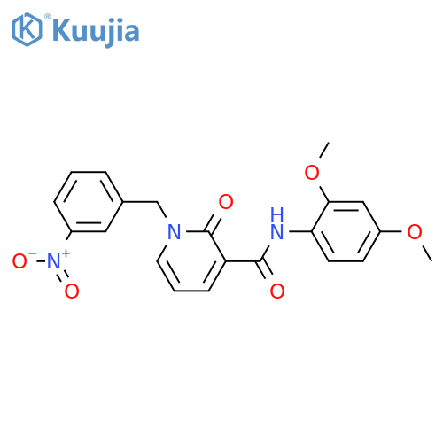 N-(2,4-dimethoxyphenyl)-1-(3-nitrophenyl)methyl-2-oxo-1,2-dihydropyridine-3-carboxamide structure