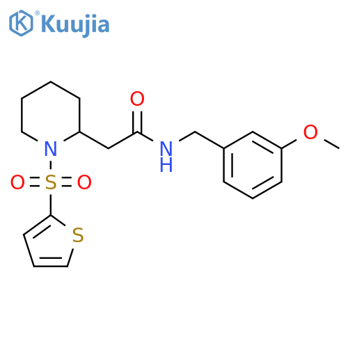 N-(3-methoxyphenyl)methyl-2-1-(thiophene-2-sulfonyl)piperidin-2-ylacetamide structure