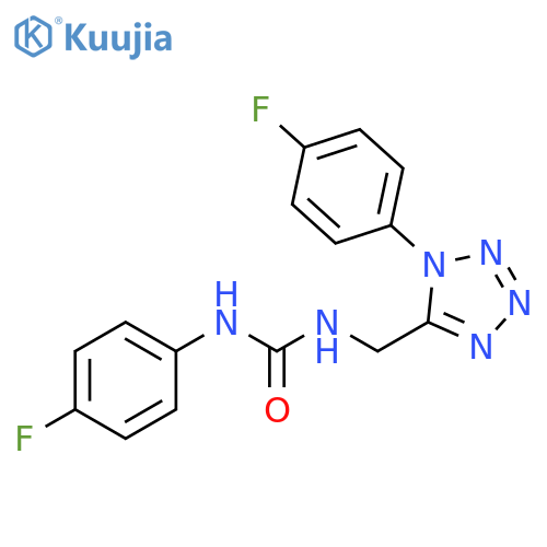 1-(4-fluorophenyl)-3-{1-(4-fluorophenyl)-1H-1,2,3,4-tetrazol-5-ylmethyl}urea structure