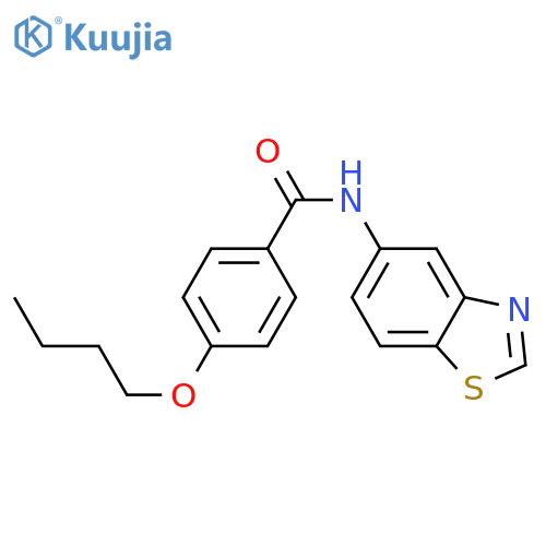 N-(1,3-benzothiazol-5-yl)-4-butoxybenzamide structure