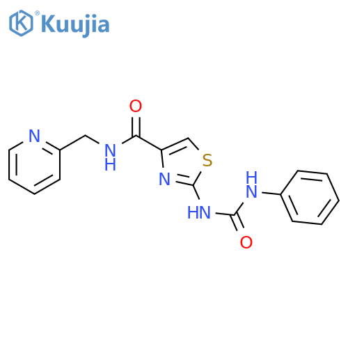 2-(phenylcarbamoyl)amino-N-(pyridin-2-yl)methyl-1,3-thiazole-4-carboxamide structure