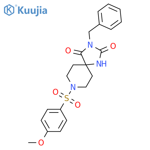 3-benzyl-8-(4-methoxybenzenesulfonyl)-1,3,8-triazaspiro4.5decane-2,4-dione structure