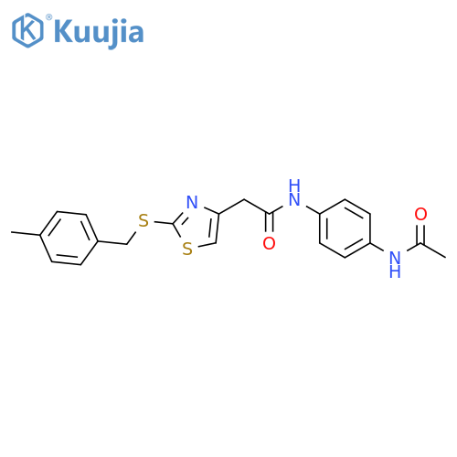 N-(4-acetamidophenyl)-2-(2-{(4-methylphenyl)methylsulfanyl}-1,3-thiazol-4-yl)acetamide structure