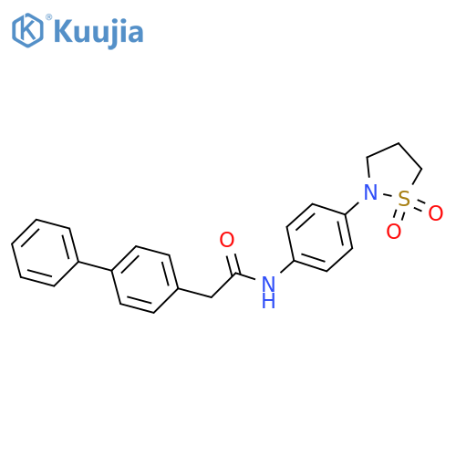 2-{1,1'-biphenyl-4-yl}-N-4-(1,1-dioxo-1lambda6,2-thiazolidin-2-yl)phenylacetamide structure