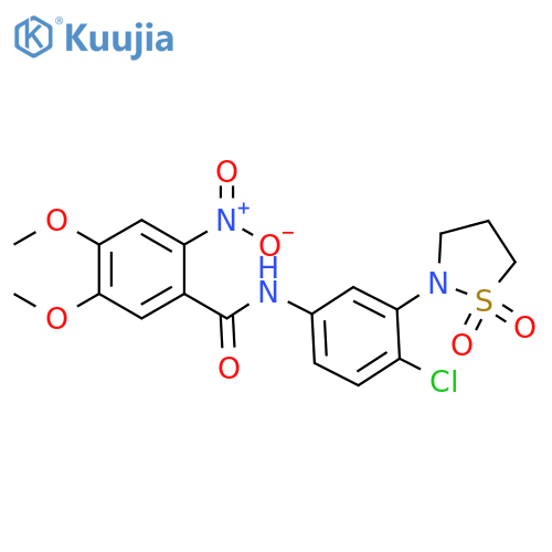 N-4-chloro-3-(1,1-dioxo-1lambda6,2-thiazolidin-2-yl)phenyl-4,5-dimethoxy-2-nitrobenzamide structure