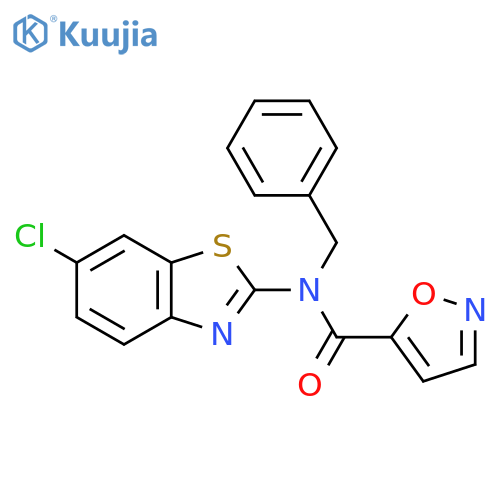 N-benzyl-N-(6-chloro-1,3-benzothiazol-2-yl)-1,2-oxazole-5-carboxamide structure