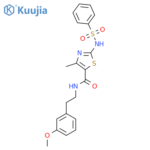 2-benzenesulfonamido-N-2-(3-methoxyphenyl)ethyl-4-methyl-1,3-thiazole-5-carboxamide structure