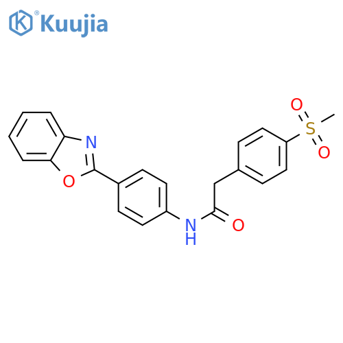 N-4-(1,3-benzoxazol-2-yl)phenyl-2-(4-methanesulfonylphenyl)acetamide structure