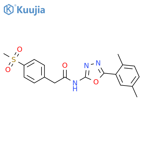 N-5-(2,5-dimethylphenyl)-1,3,4-oxadiazol-2-yl-2-(4-methanesulfonylphenyl)acetamide structure