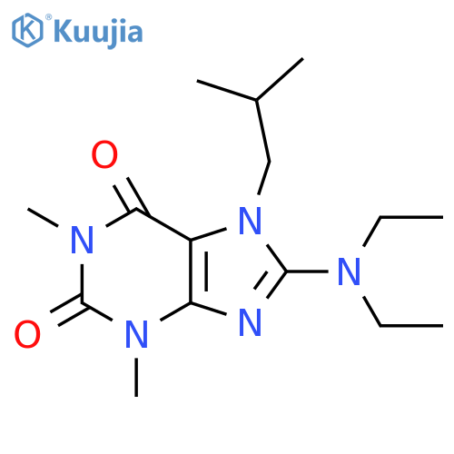 8-(diethylamino)-1,3-dimethyl-7-(2-methylpropyl)-2,3,6,7-tetrahydro-1H-purine-2,6-dione structure
