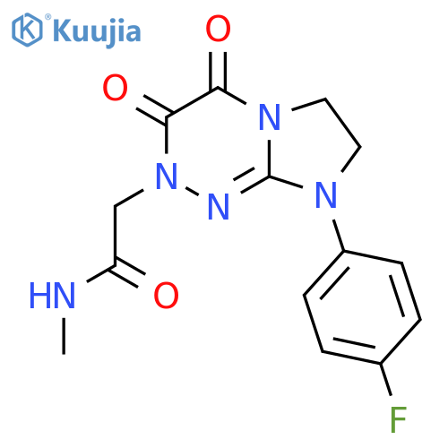 2-8-(4-fluorophenyl)-3,4-dioxo-2H,3H,4H,6H,7H,8H-imidazo2,1-c1,2,4triazin-2-yl-N-methylacetamide structure