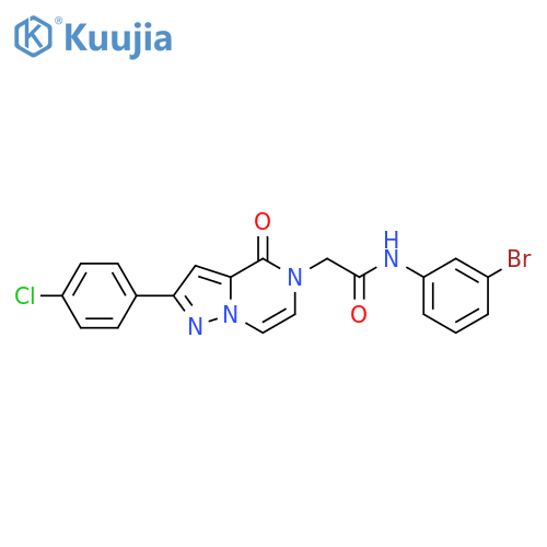 N-(3-bromophenyl)-2-2-(4-chlorophenyl)-4-oxo-4H,5H-pyrazolo1,5-apyrazin-5-ylacetamide structure