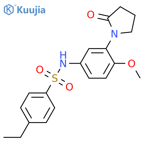 4-ethyl-N-4-methoxy-3-(2-oxopyrrolidin-1-yl)phenylbenzene-1-sulfonamide structure