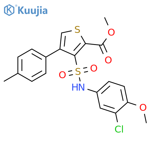 methyl 3-(3-chloro-4-methoxyphenyl)sulfamoyl-4-(4-methylphenyl)thiophene-2-carboxylate structure