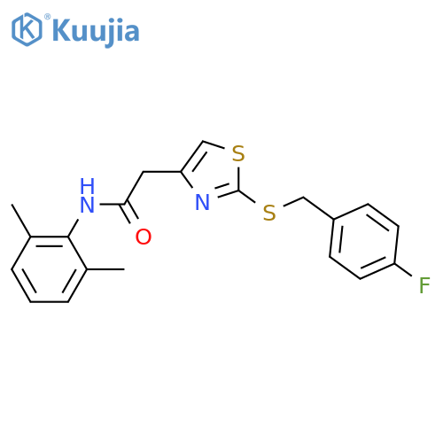 N-(2,6-dimethylphenyl)-2-(2-{(4-fluorophenyl)methylsulfanyl}-1,3-thiazol-4-yl)acetamide structure