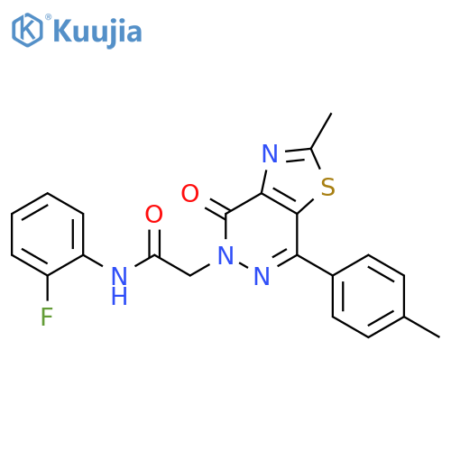 N-(2-fluorophenyl)-2-2-methyl-7-(4-methylphenyl)-4-oxo-4H,5H-1,3thiazolo4,5-dpyridazin-5-ylacetamide structure