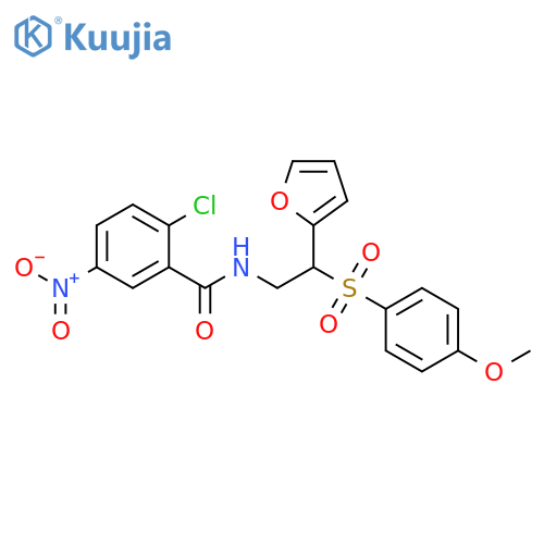 2-chloro-N-2-(furan-2-yl)-2-(4-methoxybenzenesulfonyl)ethyl-5-nitrobenzamide structure