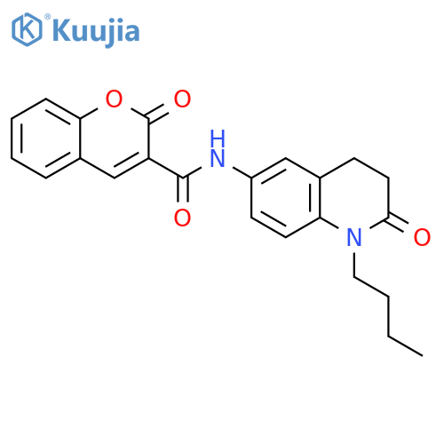 N-(1-butyl-2-oxo-1,2,3,4-tetrahydroquinolin-6-yl)-2-oxo-2H-chromene-3-carboxamide structure