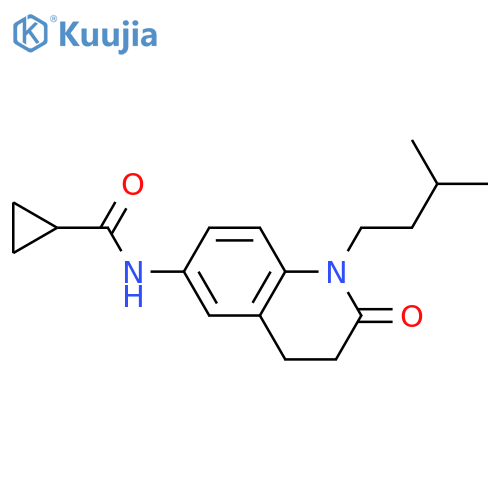 N-1-(3-methylbutyl)-2-oxo-1,2,3,4-tetrahydroquinolin-6-ylcyclopropanecarboxamide structure