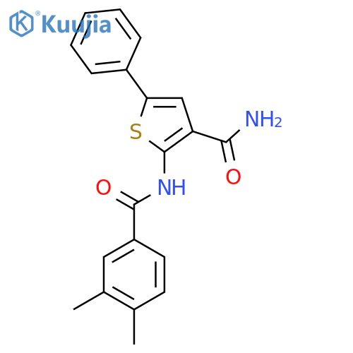 2-(3,4-dimethylbenzamido)-5-phenylthiophene-3-carboxamide structure
