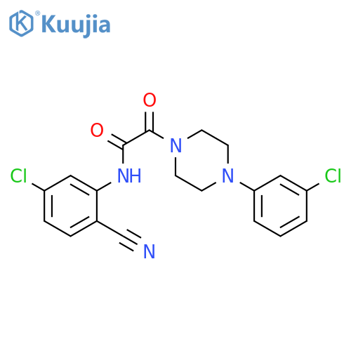 N-(5-chloro-2-cyanophenyl)-2-4-(3-chlorophenyl)piperazin-1-yl-2-oxoacetamide structure