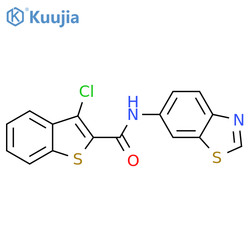 N-(1,3-benzothiazol-6-yl)-3-chloro-1-benzothiophene-2-carboxamide structure
