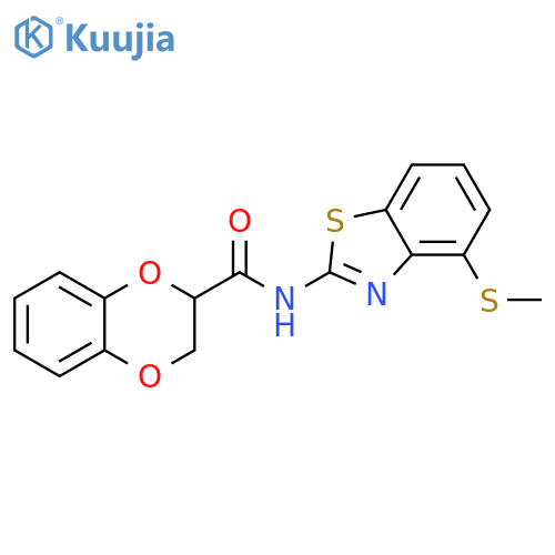 N-4-(methylsulfanyl)-1,3-benzothiazol-2-yl-2,3-dihydro-1,4-benzodioxine-2-carboxamide structure