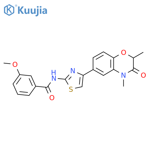 N-4-(2,4-dimethyl-3-oxo-3,4-dihydro-2H-1,4-benzoxazin-6-yl)-1,3-thiazol-2-yl-3-methoxybenzamide structure