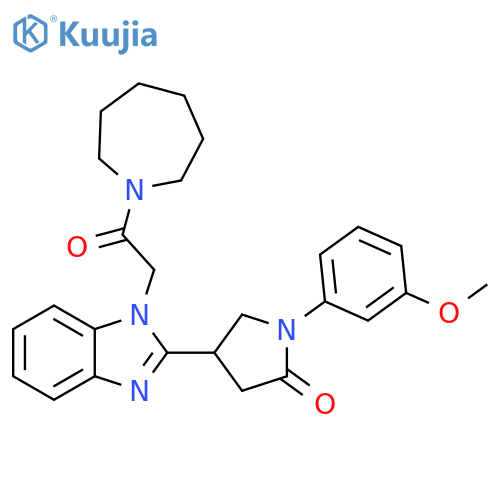 4-{1-2-(azepan-1-yl)-2-oxoethyl-1H-1,3-benzodiazol-2-yl}-1-(3-methoxyphenyl)pyrrolidin-2-one structure