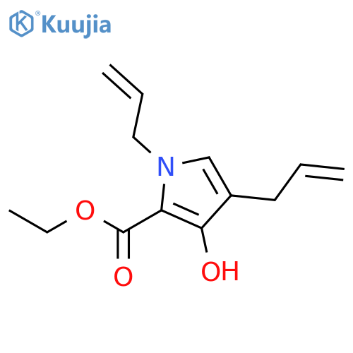 1H-Pyrrole-2-carboxylic acid, 3-hydroxy-1,4-di-2-propenyl-, ethyl ester structure