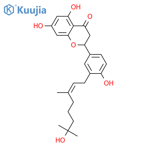6-(3,7-Dimethyl-2,6-octadienyl)-3',4',5,7-tetrahydroxyflavanone; (S,E)-form, 6'',7''-Dihydro, 7''-hydroxy structure