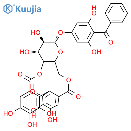 Methanone,[4-[[4,6-O-[(4,4',5,5',6,6'- hexahydroxy[1,1'-biphenyl]-2,2'-diyl)- dicarbonyl]-&acirc;-D-glucopyranosyl]oxy]-2,6- dihydroxyphenyl]phenyl- structure