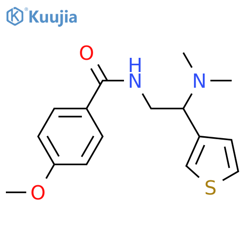 N-2-(dimethylamino)-2-(thiophen-3-yl)ethyl-4-methoxybenzamide structure