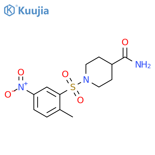 1-(2-methyl-5-nitrobenzenesulfonyl)piperidine-4-carboxamide structure