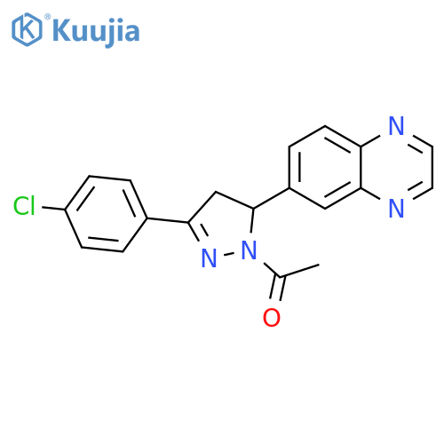 1-3-(4-chlorophenyl)-5-(quinoxalin-6-yl)-4,5-dihydro-1H-pyrazol-1-ylethan-1-one structure