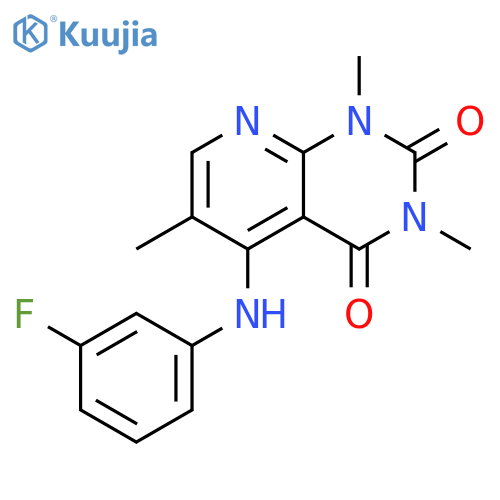 5-(3-fluorophenyl)amino-1,3,6-trimethyl-1H,2H,3H,4H-pyrido2,3-dpyrimidine-2,4-dione structure