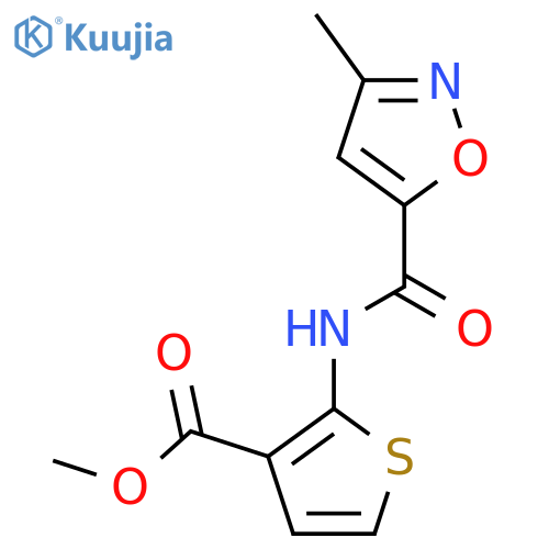 methyl 2-(3-methyl-1,2-oxazole-5-amido)thiophene-3-carboxylate structure
