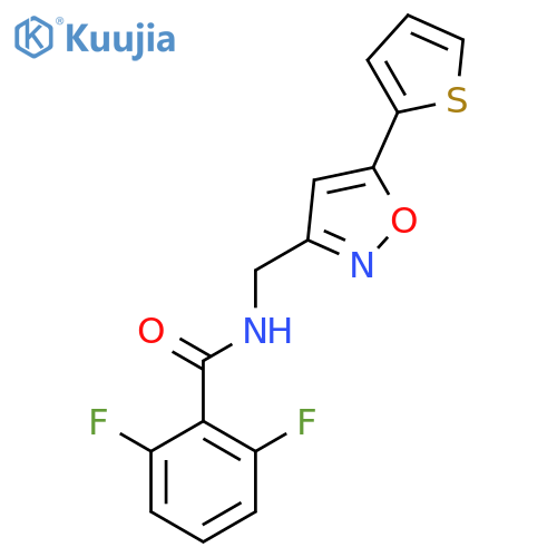 2,6-difluoro-N-{5-(thiophen-2-yl)-1,2-oxazol-3-ylmethyl}benzamide structure