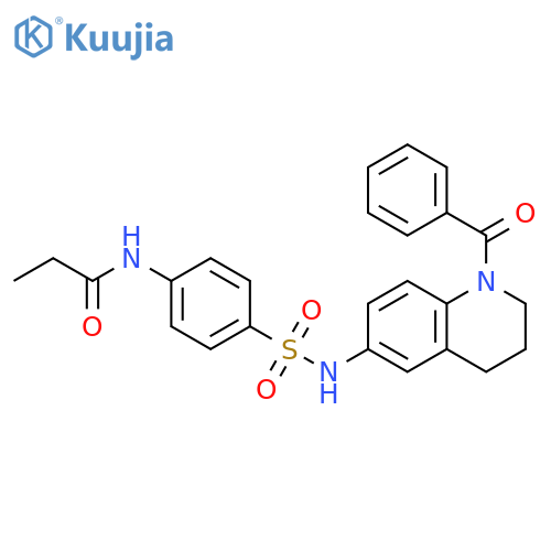 N-{4-(1-benzoyl-1,2,3,4-tetrahydroquinolin-6-yl)sulfamoylphenyl}propanamide structure