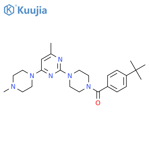 2-4-(4-tert-butylbenzoyl)piperazin-1-yl-4-methyl-6-(4-methylpiperazin-1-yl)pyrimidine structure
