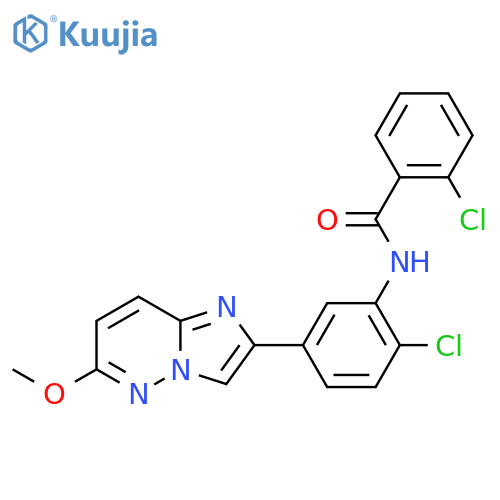 2-chloro-N-(2-chloro-5-{6-methoxyimidazo1,2-bpyridazin-2-yl}phenyl)benzamide structure