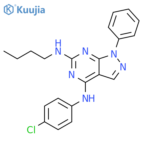 N6-butyl-N4-(4-chlorophenyl)-1-phenyl-1H-pyrazolo3,4-dpyrimidine-4,6-diamine structure