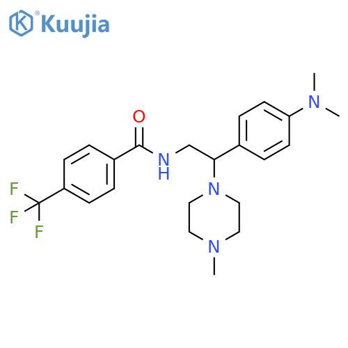 N-{2-4-(dimethylamino)phenyl-2-(4-methylpiperazin-1-yl)ethyl}-4-(trifluoromethyl)benzamide structure
