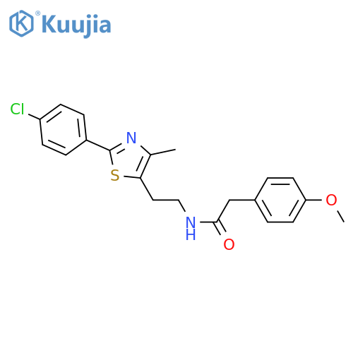 N-{2-2-(4-chlorophenyl)-4-methyl-1,3-thiazol-5-ylethyl}-2-(4-methoxyphenyl)acetamide structure