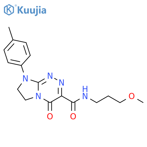 N-(3-methoxypropyl)-8-(4-methylphenyl)-4-oxo-4H,6H,7H,8H-imidazo2,1-c1,2,4triazine-3-carboxamide structure