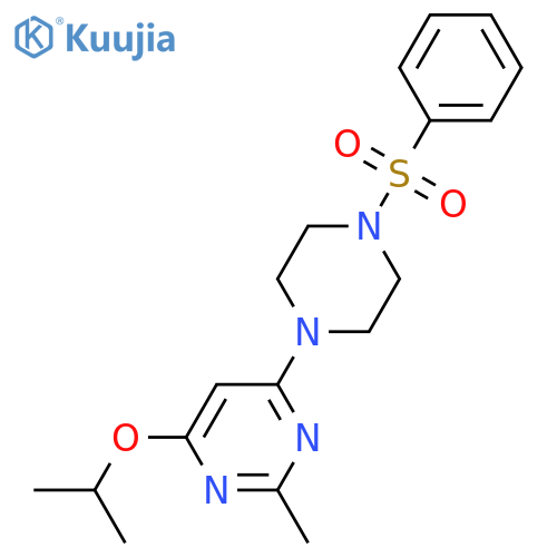 4-4-(benzenesulfonyl)piperazin-1-yl-2-methyl-6-(propan-2-yloxy)pyrimidine structure
