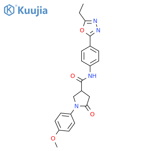 N-4-(5-ethyl-1,3,4-oxadiazol-2-yl)phenyl-1-(4-methoxyphenyl)-5-oxopyrrolidine-3-carboxamide structure