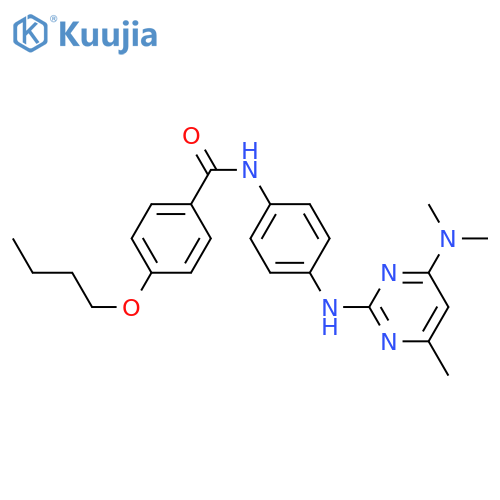4-butoxy-N-(4-{4-(dimethylamino)-6-methylpyrimidin-2-ylamino}phenyl)benzamide structure