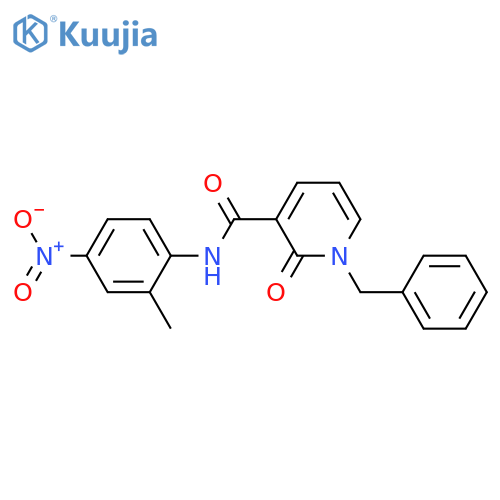1-benzyl-N-(2-methyl-4-nitrophenyl)-2-oxo-1,2-dihydropyridine-3-carboxamide structure