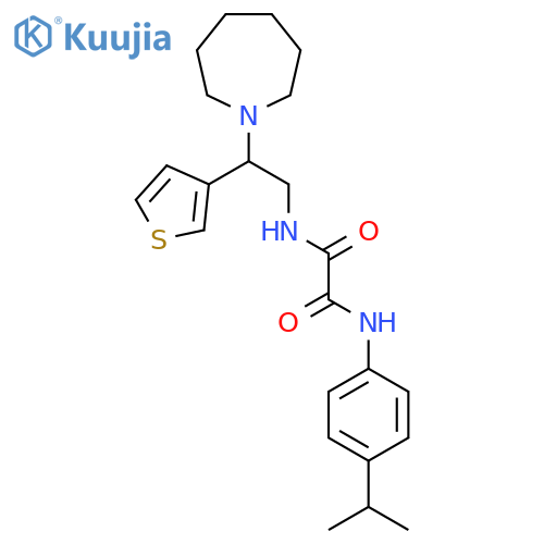 N'-2-(azepan-1-yl)-2-(thiophen-3-yl)ethyl-N-4-(propan-2-yl)phenylethanediamide structure
